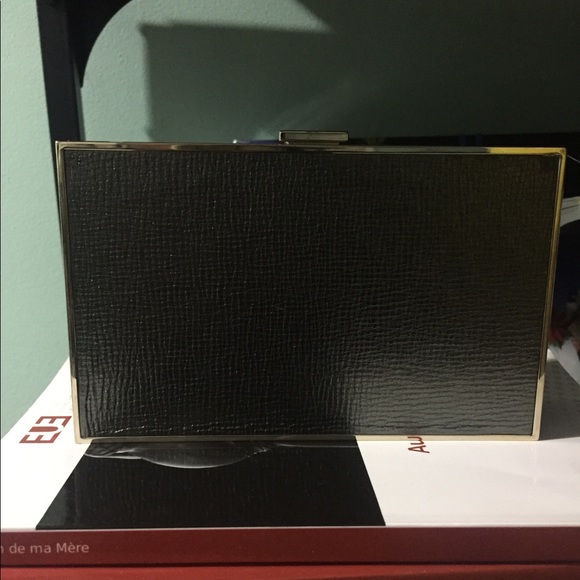 NWT ANYA HINDMARCH Imperial "Back in 5 Minutes" Black Leather Clutch - Picture 3 of 4